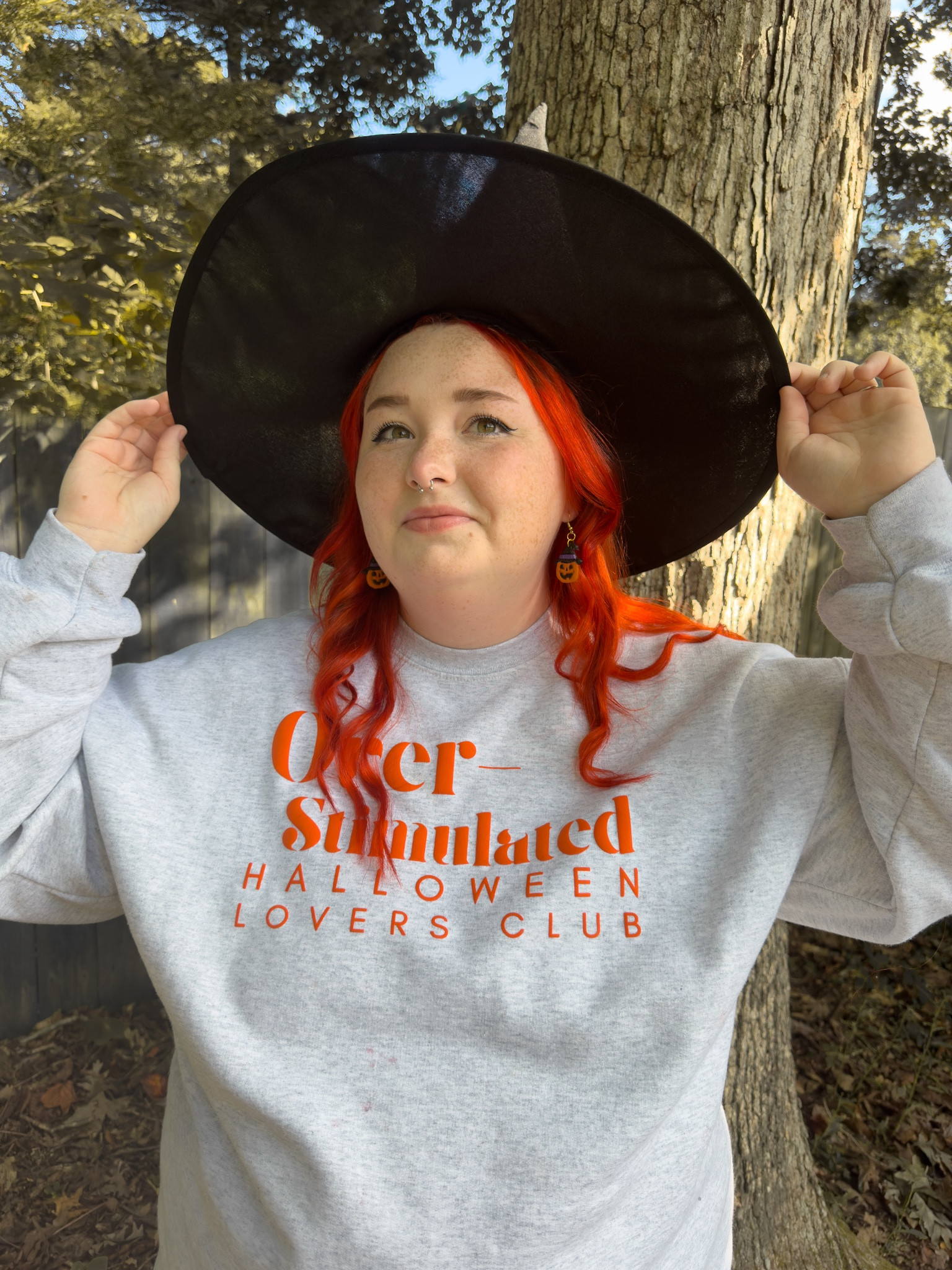 My coziest sweatshirt paired with my little Jackolantern witch earrings! They remind me of little blow molds and make me so happy! 

#LTKSeasonal #LTKHalloween #LTKstyletip