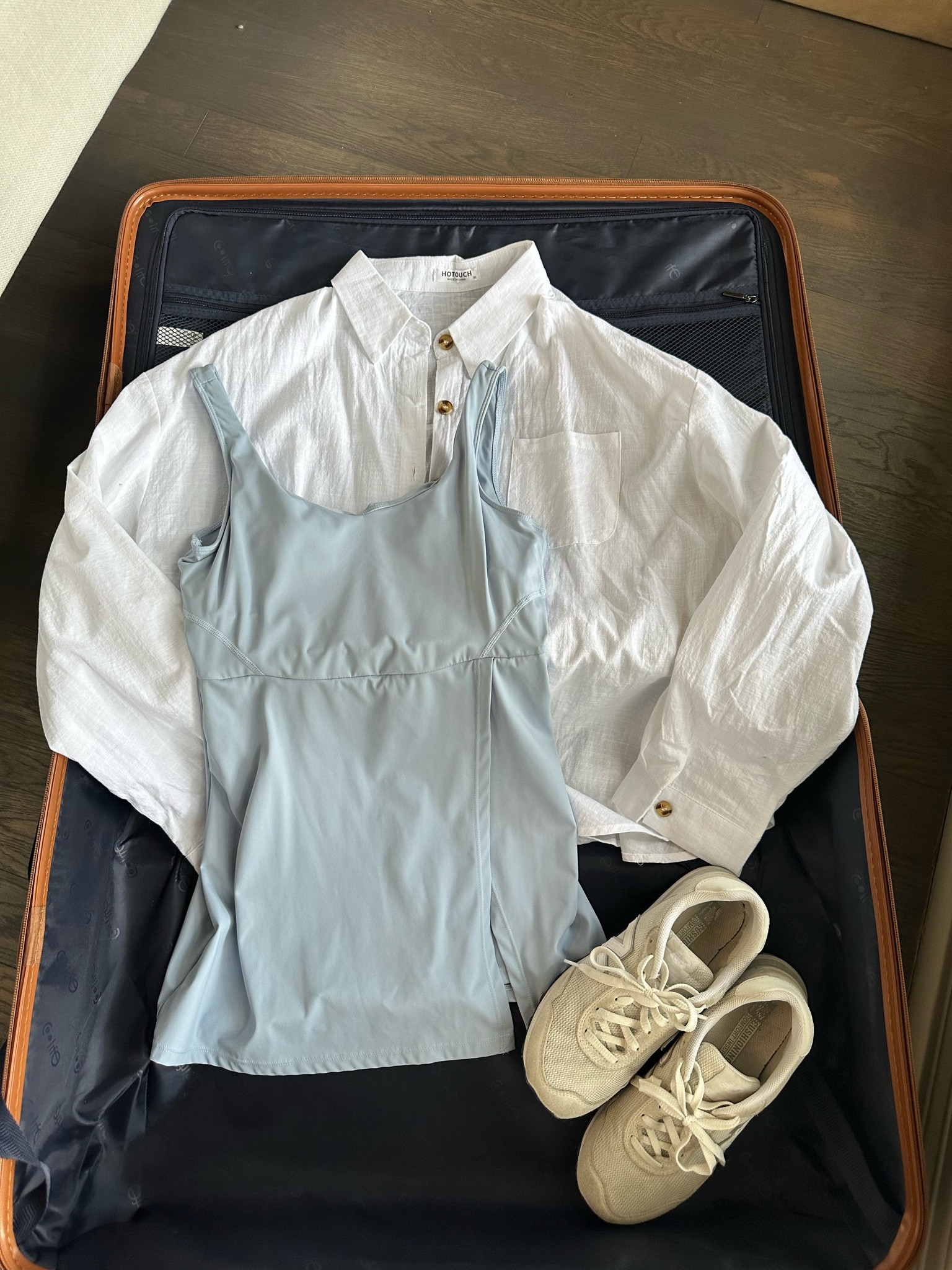 What I packed: walk outfit - tennis dress in size S/shorter length, and button up in size XL for an oversized fit, sneakers tts.

#LTKSeasonal #LTKStyleTip