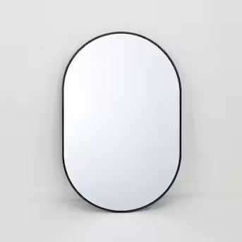 Origin 21 24-in W x 36-in H Oval Black Framed Wall Mirror | Lowe's