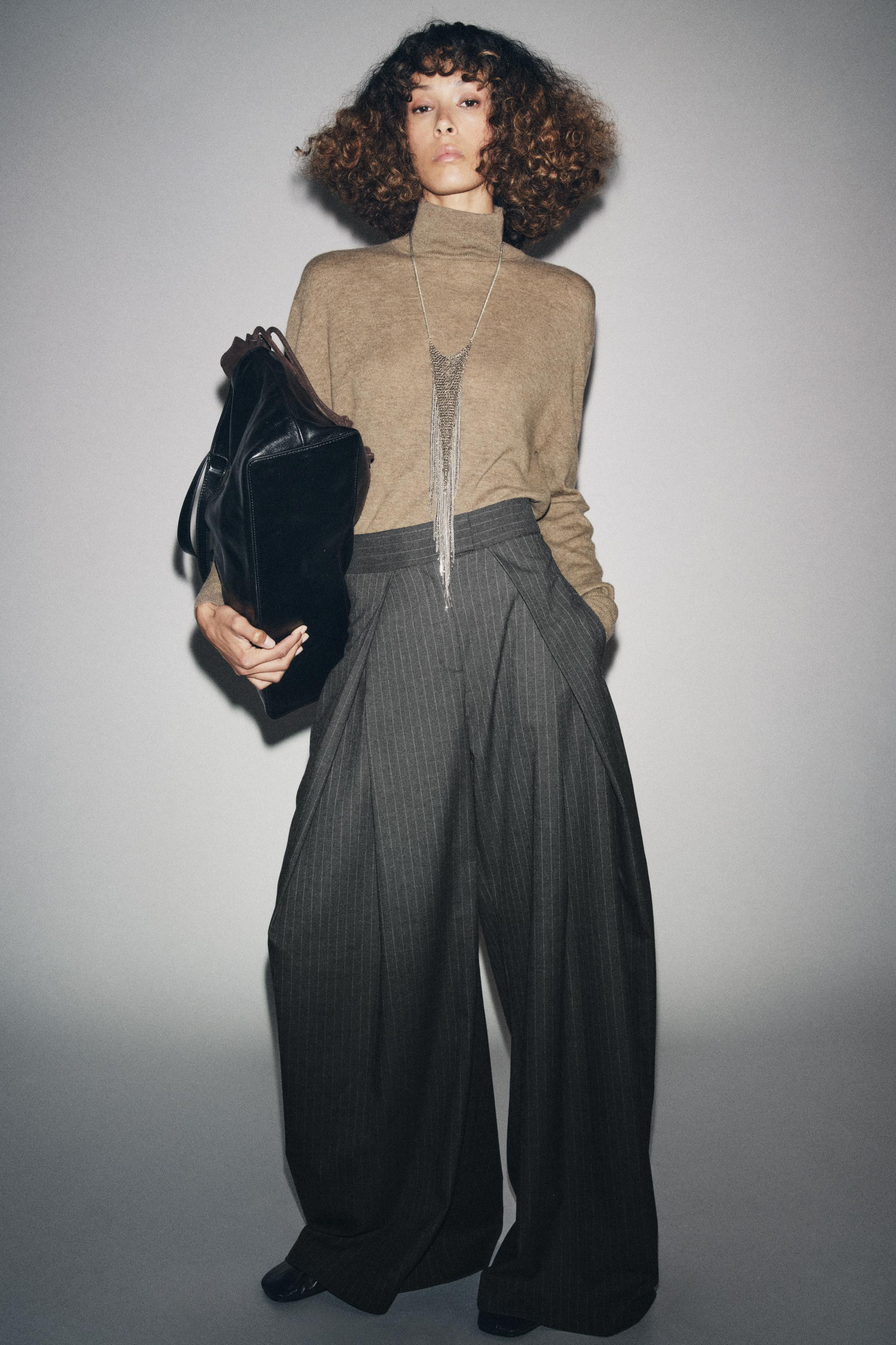 ZW COLLECTION PINSTRIPE PLEATED PANTS | Zara US