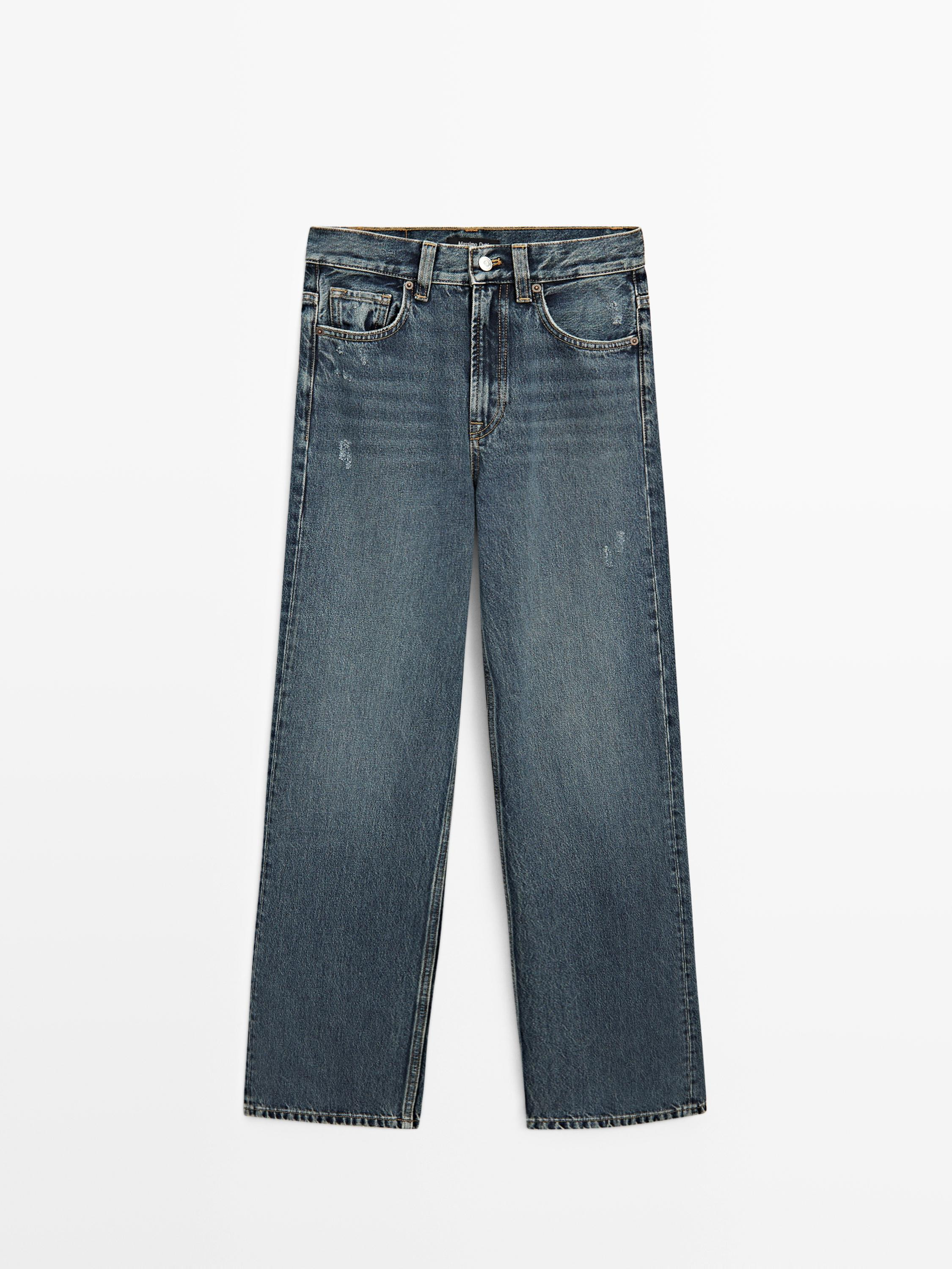 High-waist wide-leg jeans | Massimo Dutti UK