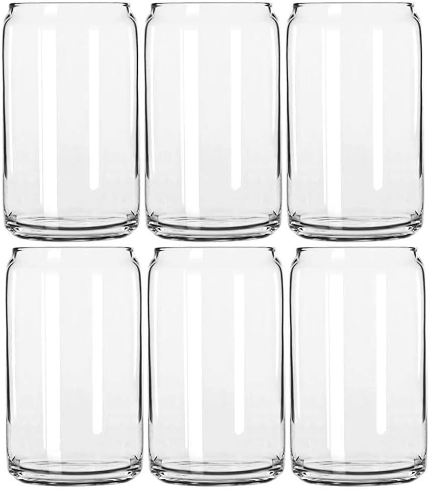 Libbey Glass Can Tumbler (Set of 6), Clear, 16 Fl Oz | Amazon (US)