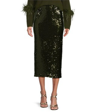 Antonio Melani Iman Sequin High Rise Pencil Midi Skirt | Dillard's | Dillard's