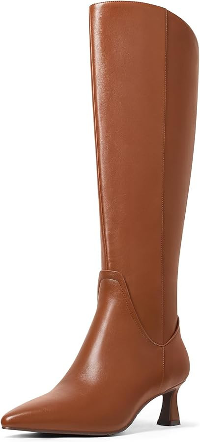 MUCCCUTE Knee High Boots for Women Fall Boots Kitten Heel Pointed Toe Slip On Sexy Fashion Tall L... | Amazon (US)