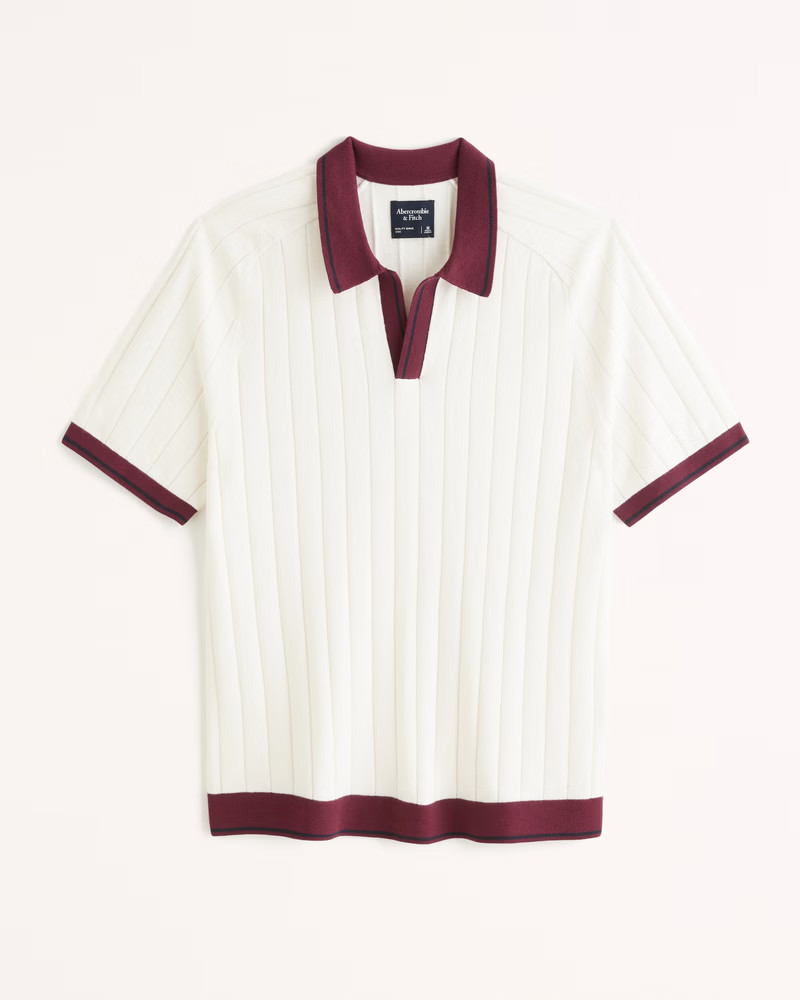 Tipped Johnny Collar Sweater Polo | Abercrombie & Fitch (US)