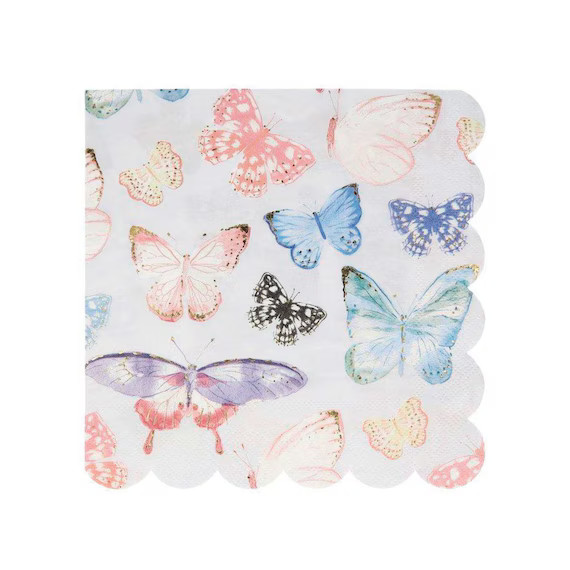 Butterfly Large Napkins Watercolor Butterflies Meri Meri Set | Etsy | Etsy (US)