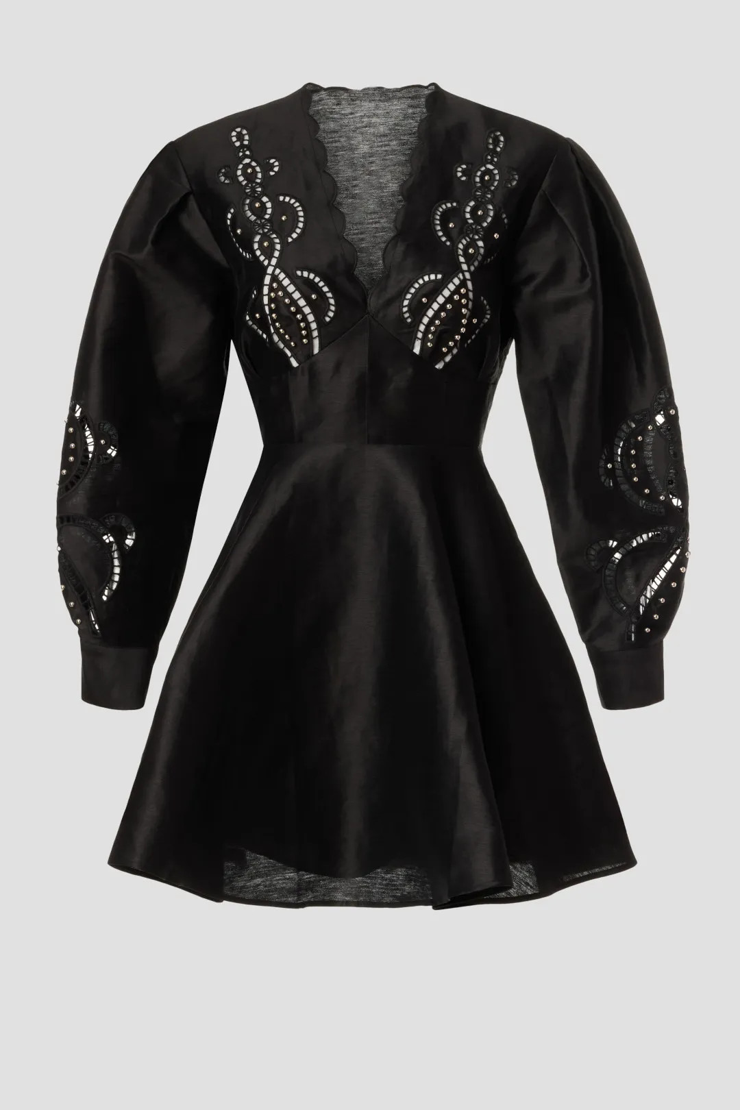 Maje Black Embroidered Mini Dress | Rent the Runway