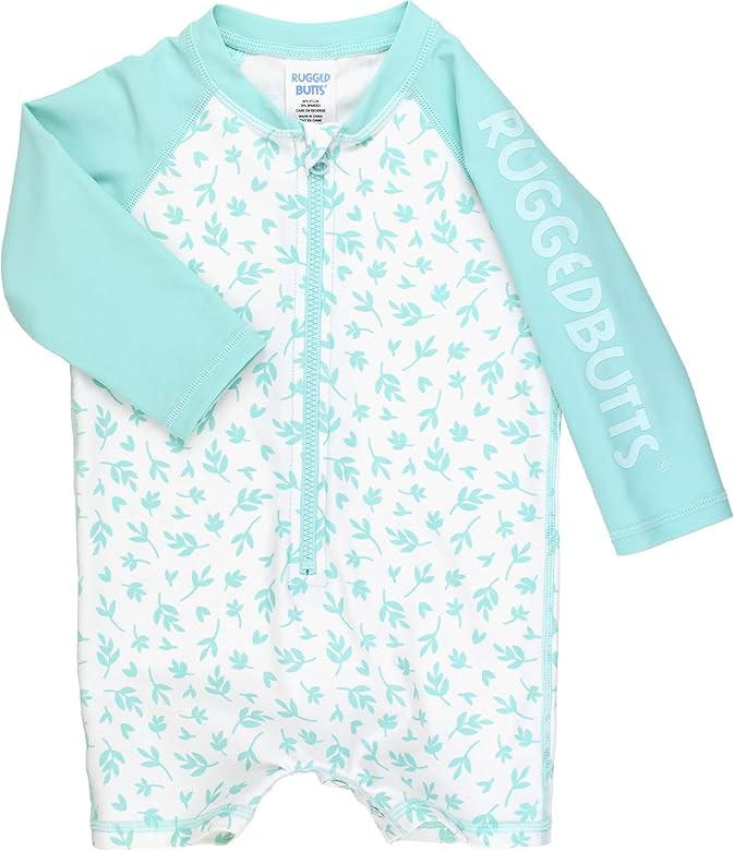 RUGGEDBUTTS Baby/Toddler Boy Swimsuit, One Piece Zipper Rash Guard Sunsuit with UPF 50+ Sun Protecti | Amazon (US)