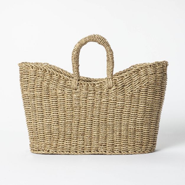 16" x 6" x 13" Tapered Oval Seagrass Braided Basket Natural - Threshold™ designed with Studio M... | Target