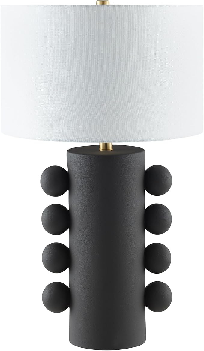 Henn&Hart 27" Tall Ceramic Table Lamp with Fabric Shade in Flat Black, for Home, Living Room, Bed... | Amazon (US)