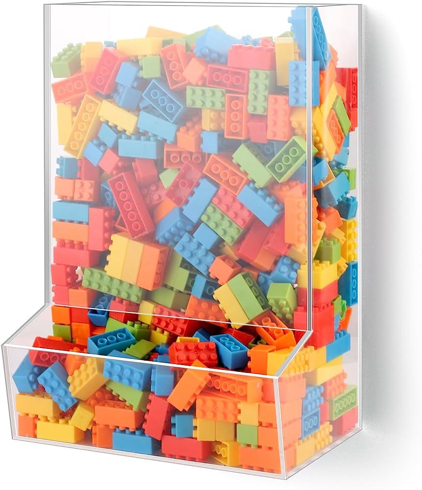 BSSOYAMM Acrylic Wall Toy Dispenser, Self Adhesive Wall Toy Organizer for Kids, Clear Storage Bin... | Amazon (US)