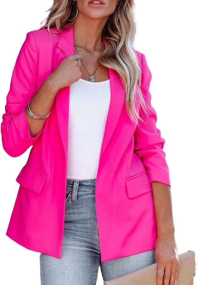 Blazers for Women Business Casual Suit Jacket Long Sleeve Work Office Blazer Jacket Lightweight O... | Amazon (US)