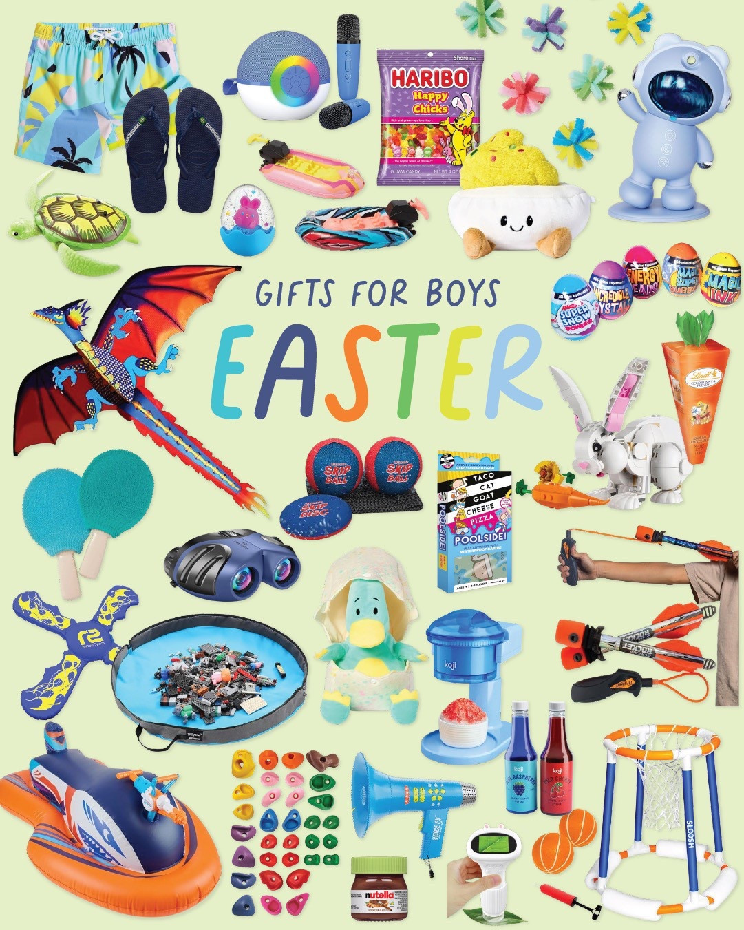 This Easter basket is all fun and games—literally! Cool toys, epic gadgets, and treats he’ll love.

#EasterFun #EasterForBoys #BasketOfFun

#LTKSeasonal #LTKFamily #LTKKids