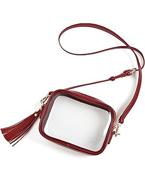 Yarnic Clear Bag Stadium Approved, PVC Transparent Crossbody Purse Small Clear Crossbody Bag with... | Amazon (US)