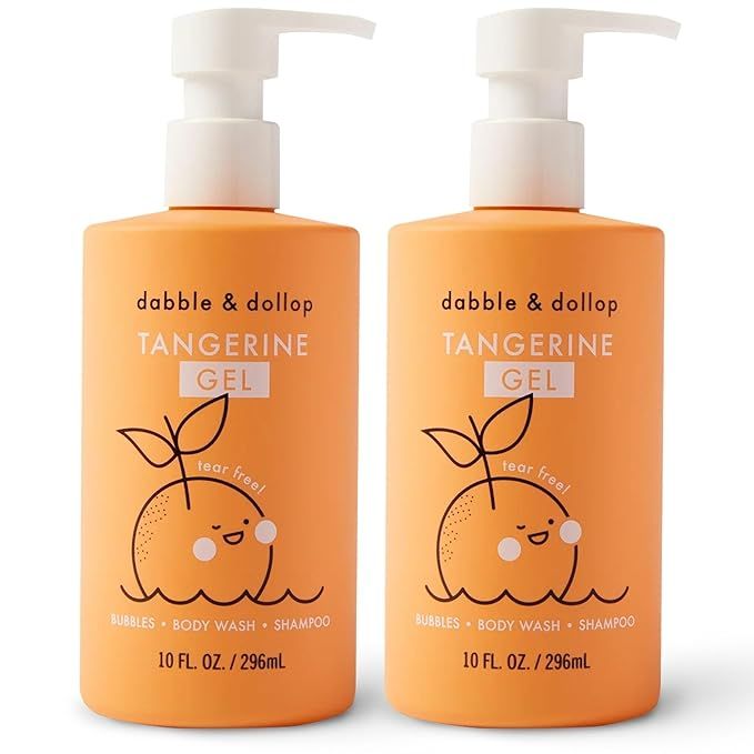 Dabble & Dollop Tangerine Body Wash & Shampoo - 3 in 1 Natural Bubble Bath for Kids, USA-Made, Pa... | Amazon (US)