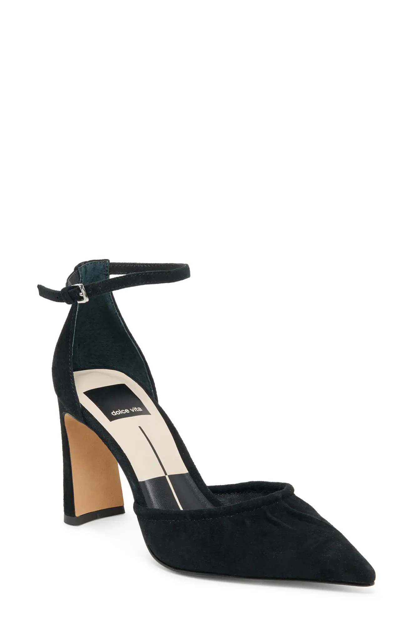 Dolce Vita Kylo Ankle Strap Pump in Ivory Satin at Nordstrom, Size 9 | Nordstrom