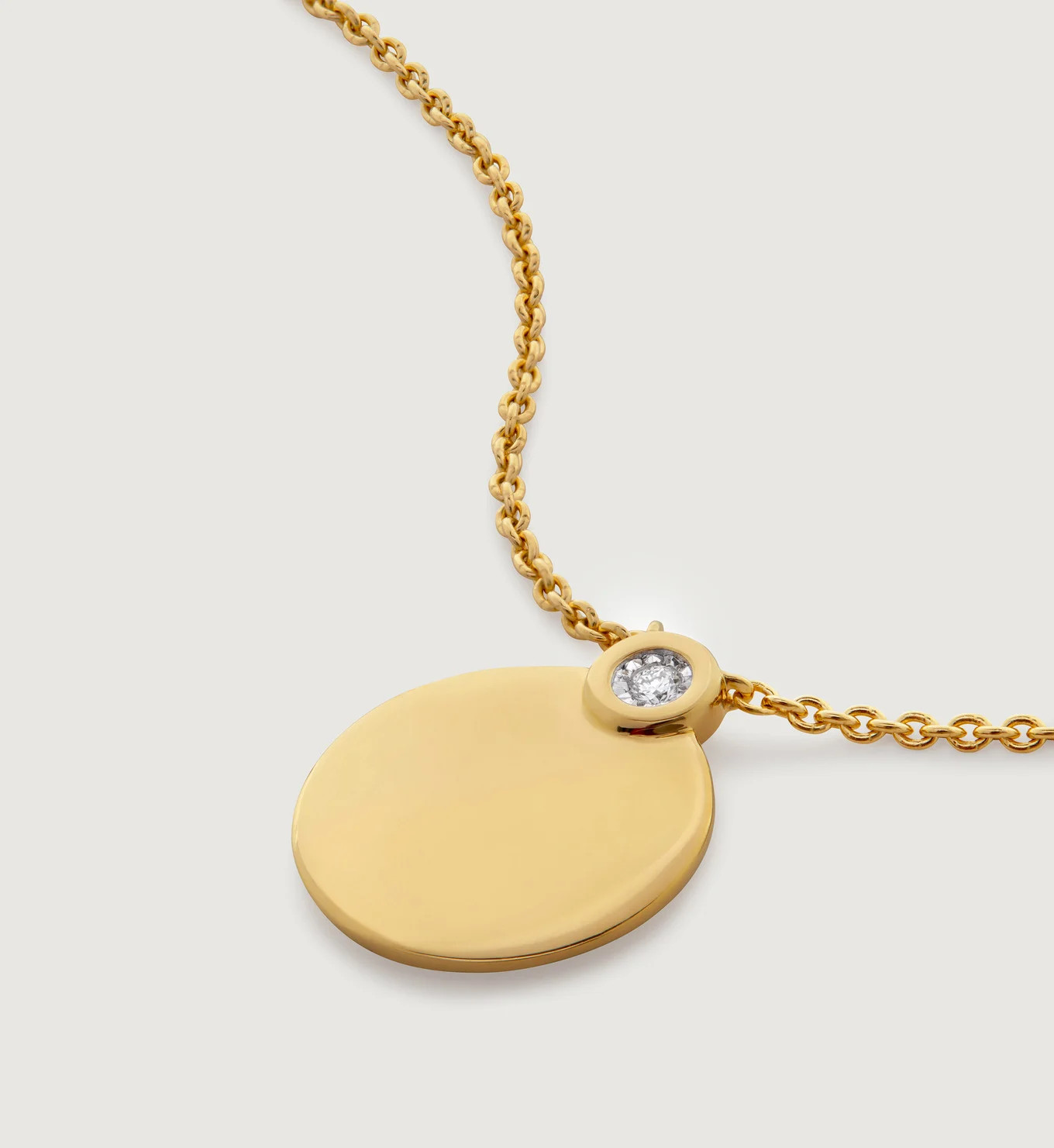 Lab Grown Diamond Engravable Necklace Adjustable 41-46cm/16-18' | Monica Vinader (US)