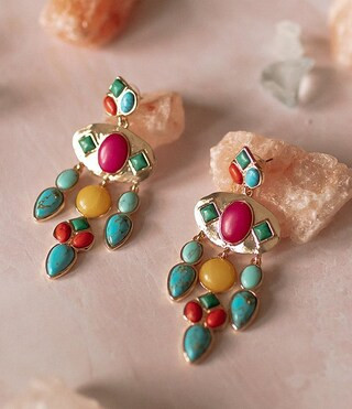 x Brooke Webb of KBStyled Brittany Stone Statement Earrings | Dillard's