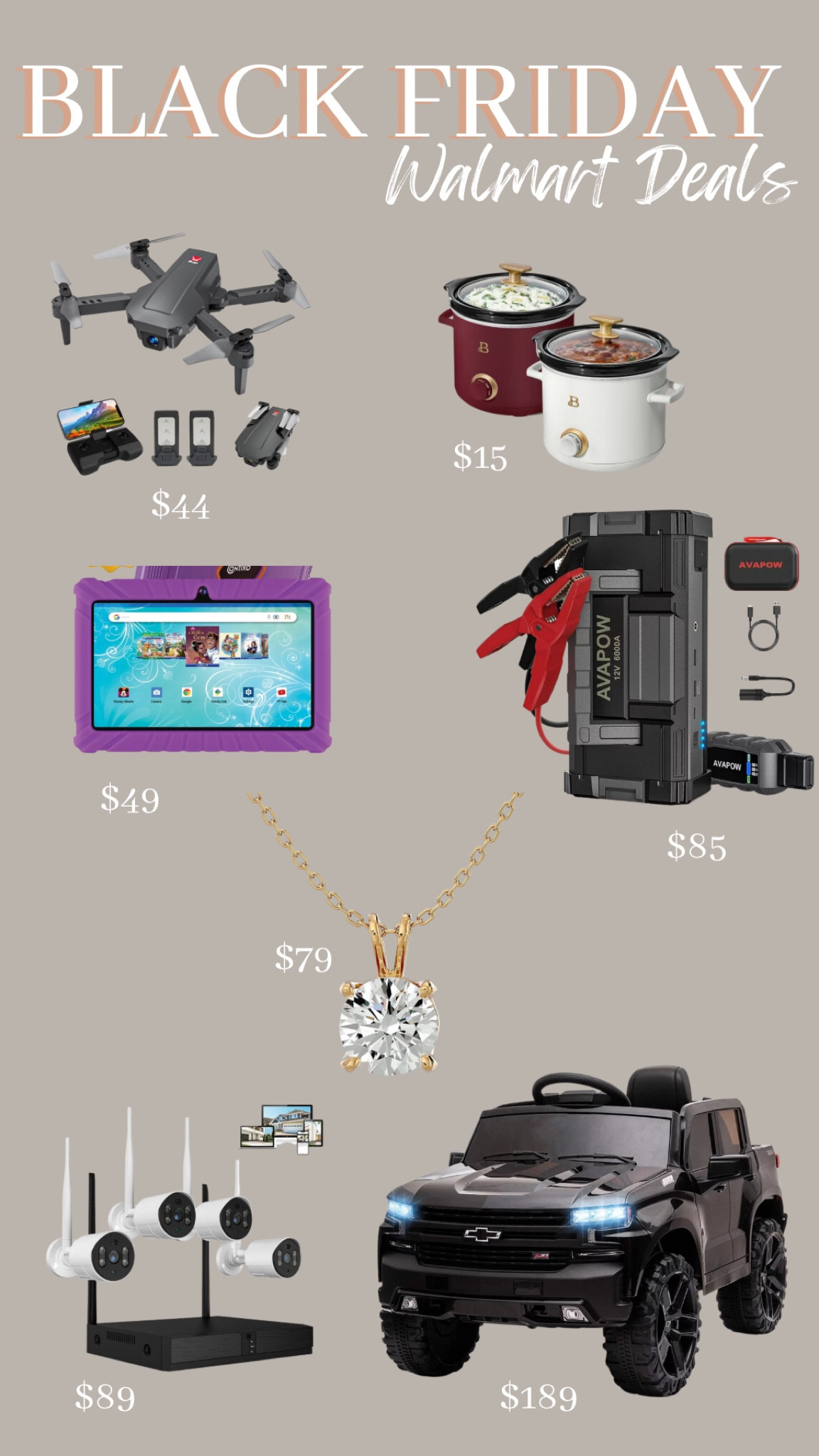 Black Friday Walmart Deals!! Electronics, tablets, kitchen, drone, jewelry! 

#LTKGiftGuide #LTKsalealert #LTKCyberWeek