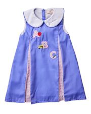 Alphabet Applique Light Purple Pleated Dress | Smockingbird Kids