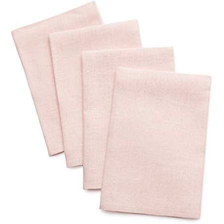 Marc Oliver Pure Pink Linen Dinner Napkins Set of 4, Handmade 20" x 20" in 100% French Flax Linen. F | Amazon (US)