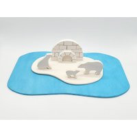 Polar Bear Family & Igloo Set - Arctic/Iceberg/Snow/Wildlife Handcrafted Animal Figures/Montessori & Waldorf Inspired Antarctica | Etsy (US)