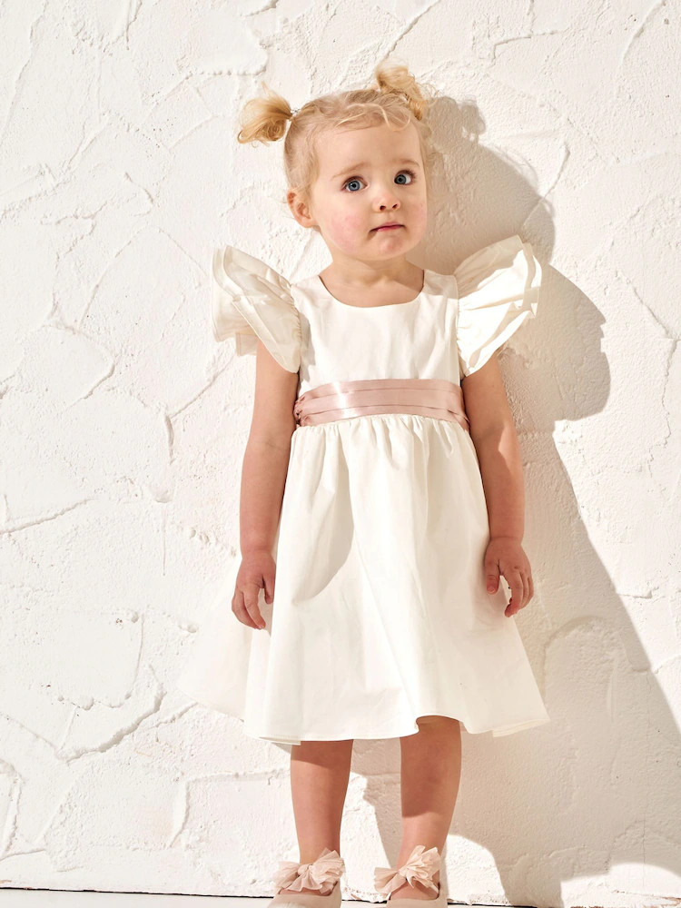 Angel & Rocket Cream Sylvie Sateen Sash Bow Dress | Next US