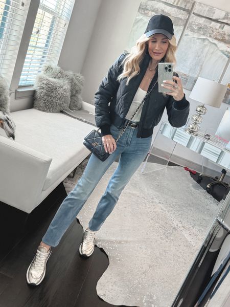 WEEKEND C A S U A L 🖤 My easy white top and these slimming jeans are both 40% off! 

Everything runs tts, I’m wearing a size XS in the top and jacket and a size 0 regular in the jeans. 

Comment LINKS to get these outfit details sent to your DM.

Have a beautiful weekend! 



#LTKover40 #LTKfindsunder100 #LTKsalealert