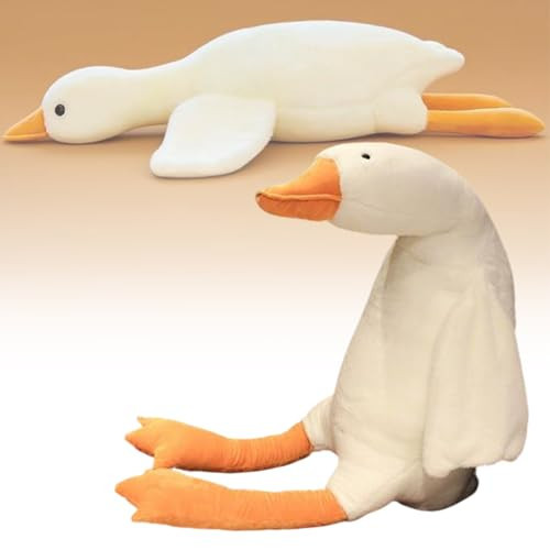 Giant Goose Stuffed Animal Pillow, 19 Inch Cute White Goose Shape Throw Pillows, Soft Stuffed Swan Hugging Pillows, Stress Relieve Gift for Girlfriend Friend, Easter Farmhouse Retro Home Decor Dolls | Amazon (US)