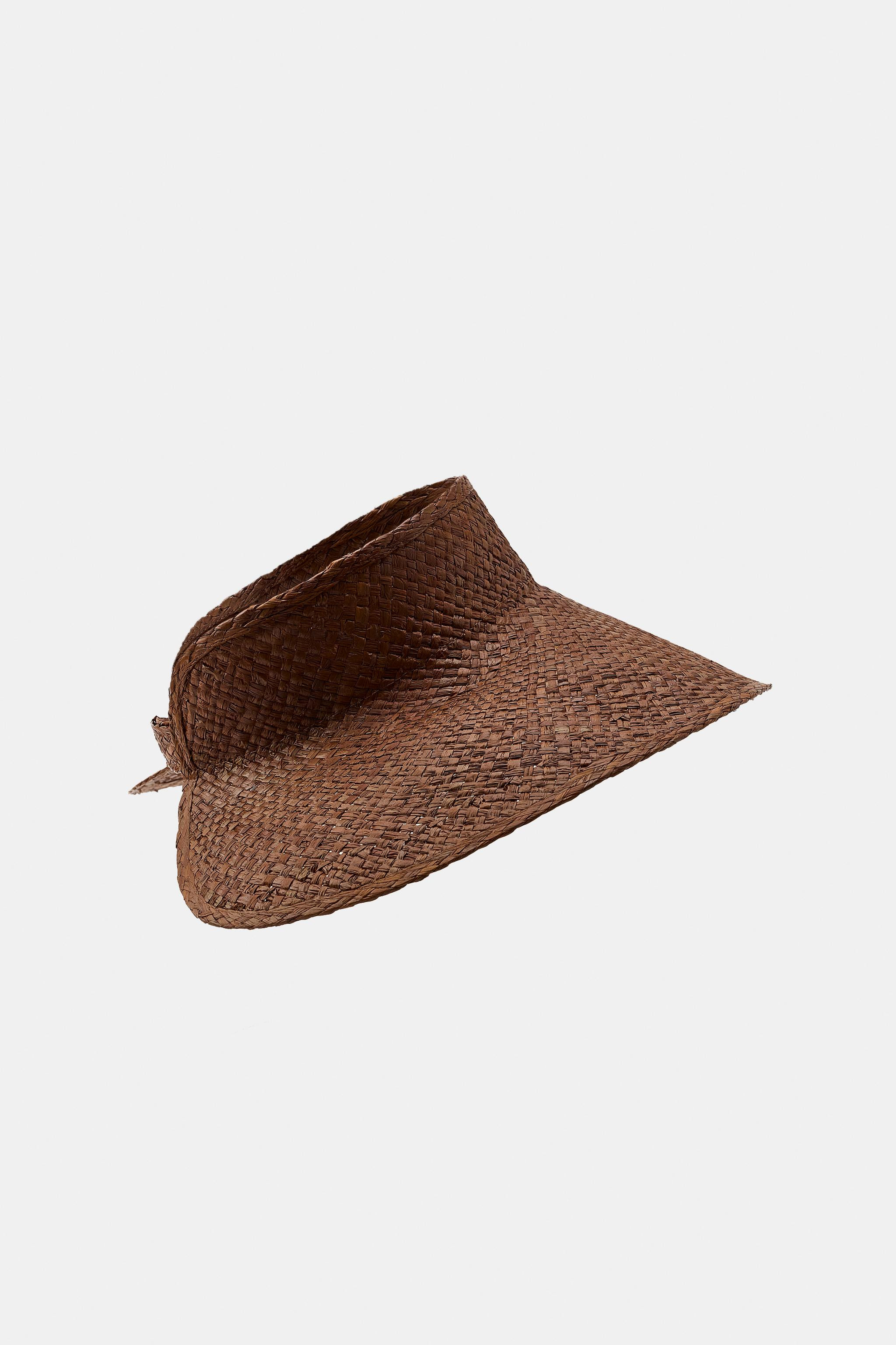100% RAFFIA BRAIDED VISOR | Zara US