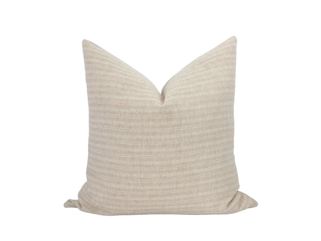 HENLEY  Light Beige Stripe Pillow Cover Tan Stripe Pillow - Etsy | Etsy (US)