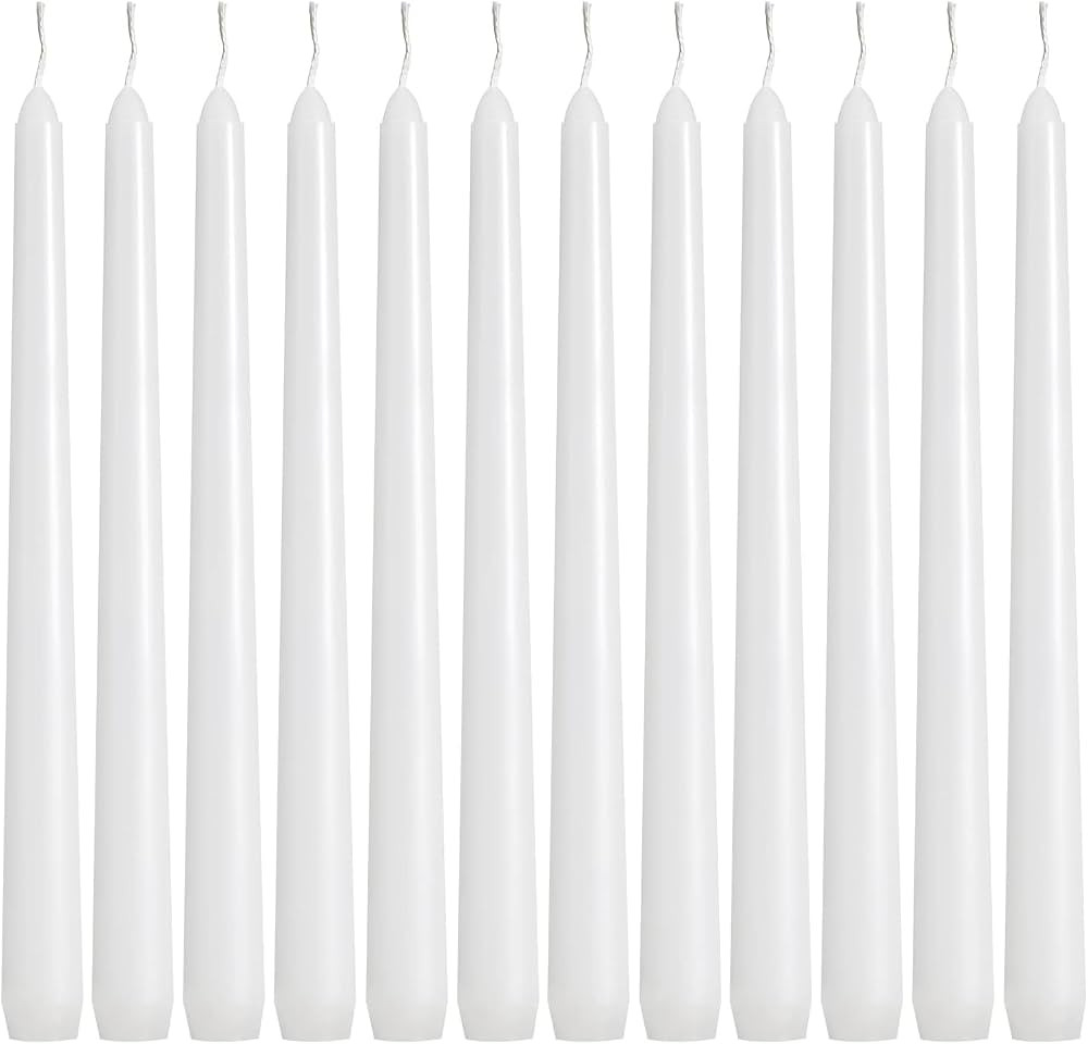 20 Pack White Taper Candles, 7-8 Hours Burn Time, Unscented, Smokeless and Dripless, 4/5 x 10 Inc... | Amazon (US)