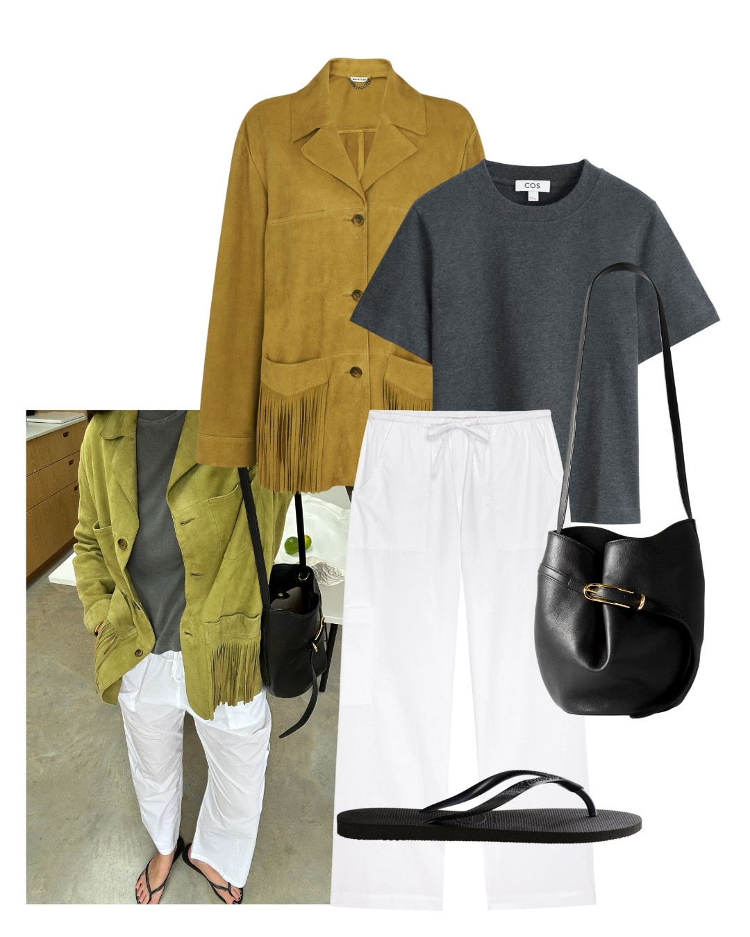 Styling pre-fall transitional summer looks, wearing suede leather, linen and flip flops

#LTKautumn #LTKsummer #LTKstyletip
