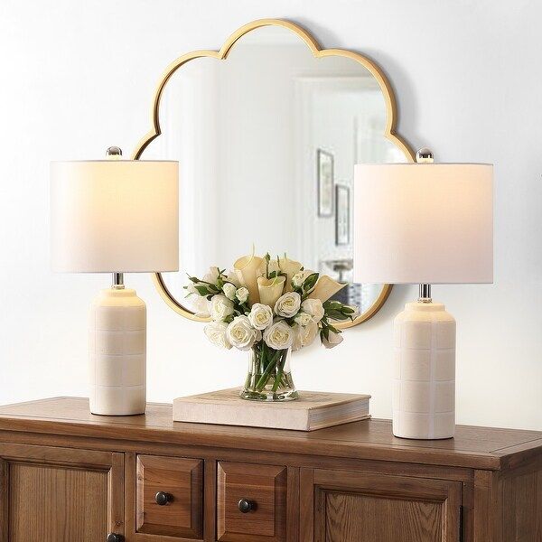 SAFAVIEH Lighting Rhett 21-inch Ceramic LED Table Lamp (Set of 2) - 10" W x 10" L x 21" H | Bed Bath & Beyond