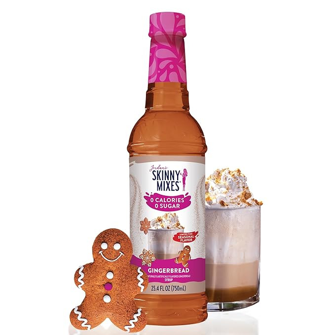 Jordan’s Skinny Mixes Sugar Free Coffee Syrup, Holiday Gingerbread Coffee Flavoring Syrup, Zero... | Amazon (US)