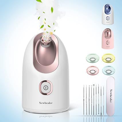 Newbealer Facial Steamer, Mini Aroma Face Steamer, Nano Ionic Hot Mist Face Humidifier for Facial... | Amazon (US)