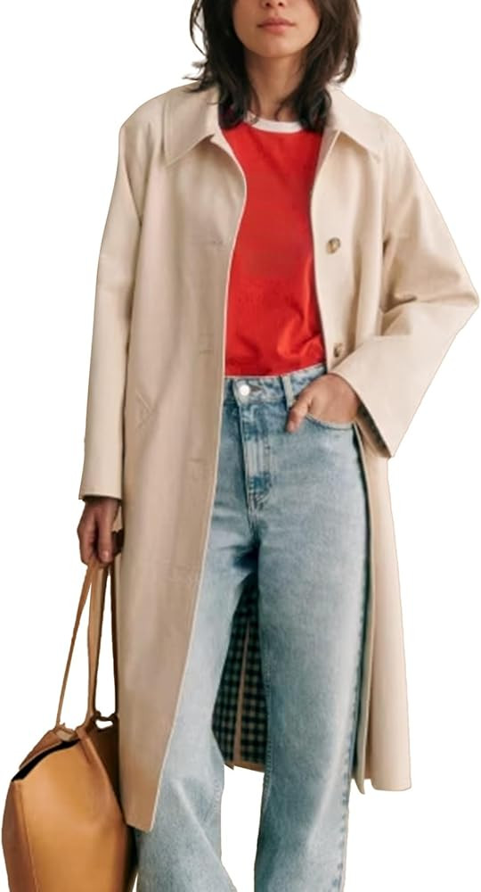 Songling Womens Long Trench Coat Single Breasted Oversized Windproof Trendy Fall Jacket Outerwear... | Amazon (US)