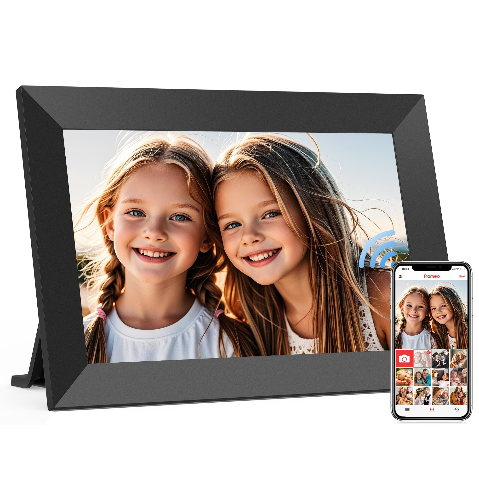 Frameo 10.1 Inch WiFi Digital Picture Frame, Smart Cloud Electronic Photo Frame with HD IPS Touch... | Amazon (US)