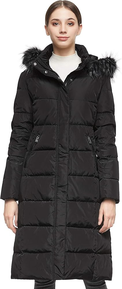 Orolay Women's Quilted Down Jacket Winter Long Coat Hooded Stand Collar Parka | Amazon (US)