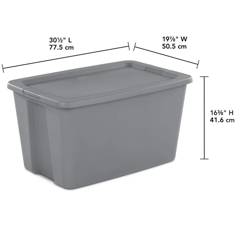 Sterilite 30 Gallon Tote Box Plastic, Gray | Walmart (US)