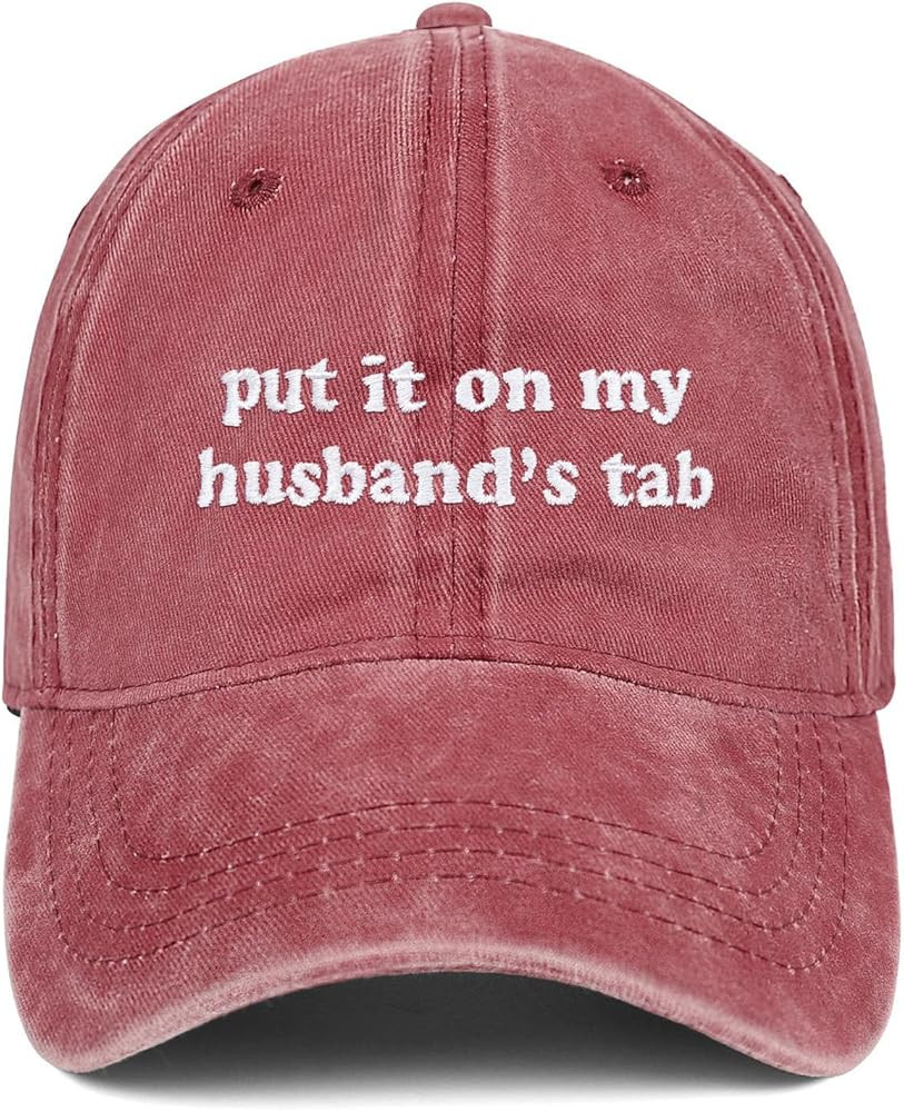 Put It on My Husbands Tab Hat, Funny Vintage Trucker Hats Adjustable Cap for Men Women Classic Ba... | Amazon (US)