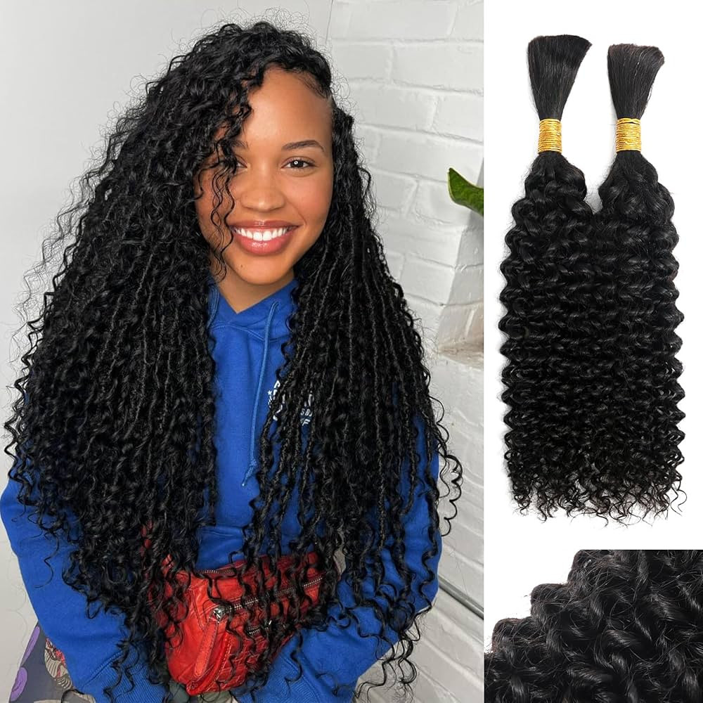 100 Percent Human Braiding Hair For Boho Braids Curly Human Hair Braiding Hair Full Bulk Human Ha... | Amazon (US)