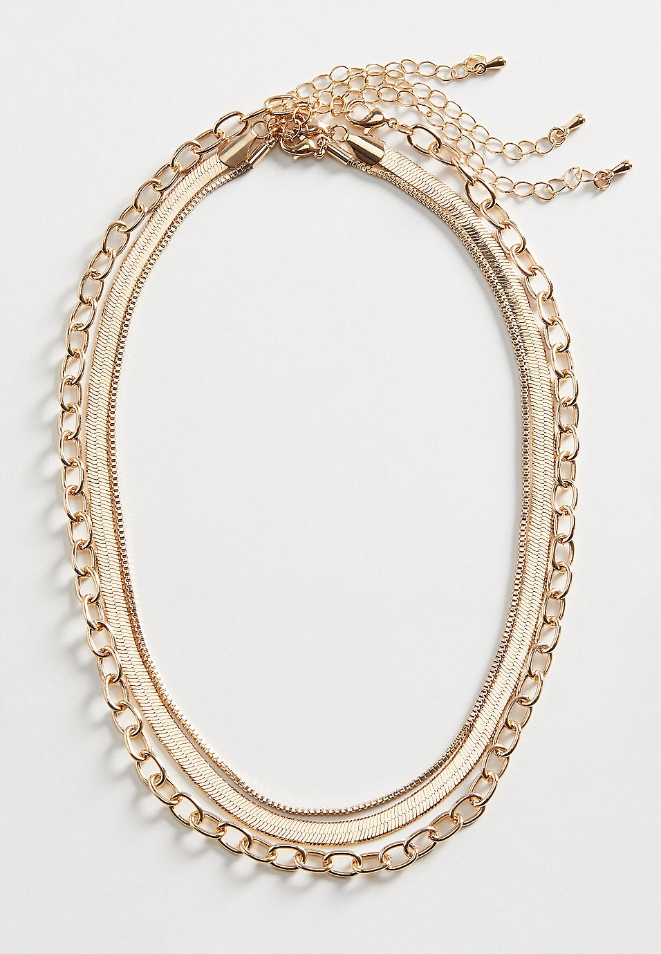 3 Piece Gold Chain Layered Necklace Set | Maurices