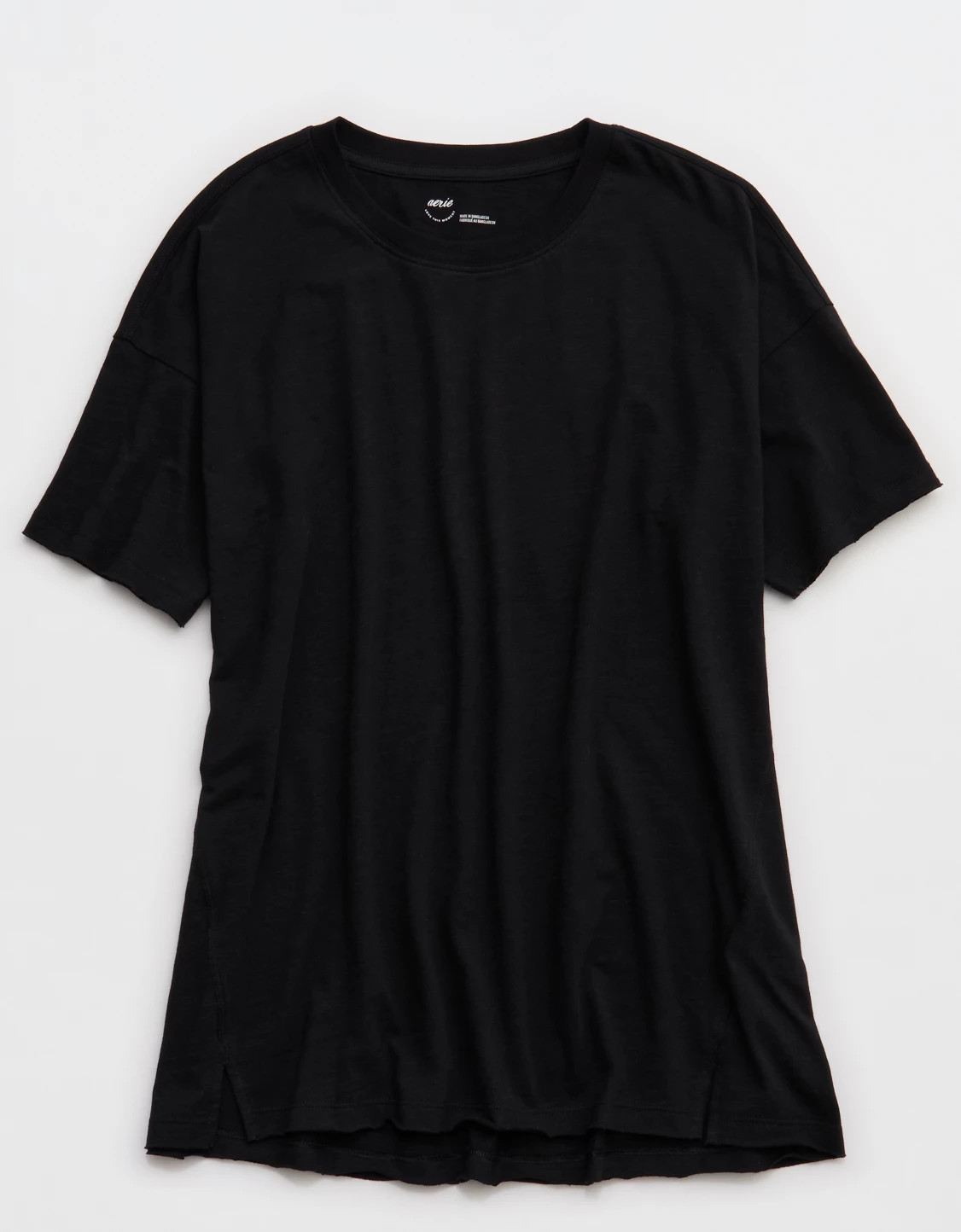 Aerie Basic Boyfriend T-Shirt Women's Black XXL | Aerie
