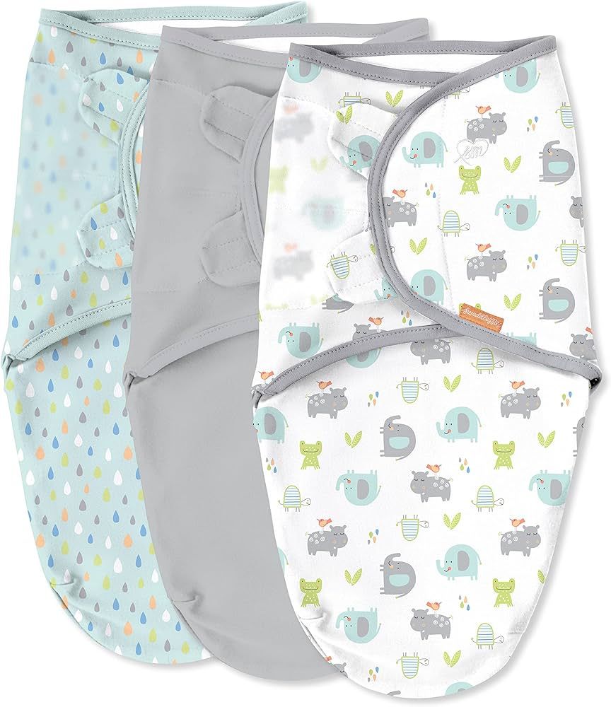 SwaddleMe Original Swaddle - Size Small/Medium, 0-3 Months, 3-Pack (Jungle Drops) Easy to Use New... | Amazon (US)