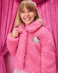 Girls Hello Kitty® Applique Sherpa Jacket - pink | The Children's Place