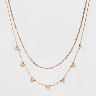 Paddle and Chain Layer Necklace - Universal Thread™ Gold | Target