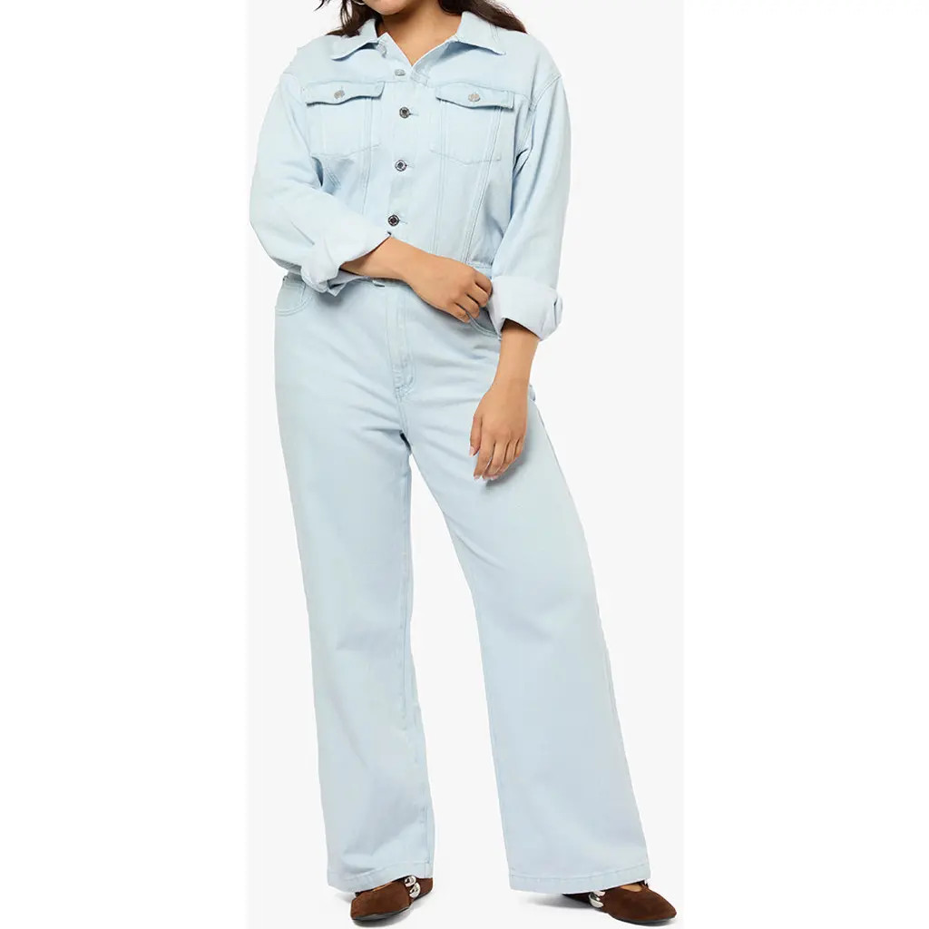 WeWoreWhat Relaxed Denim Jumpsuit in Super Light at Nordstrom, Size Small | Nordstrom