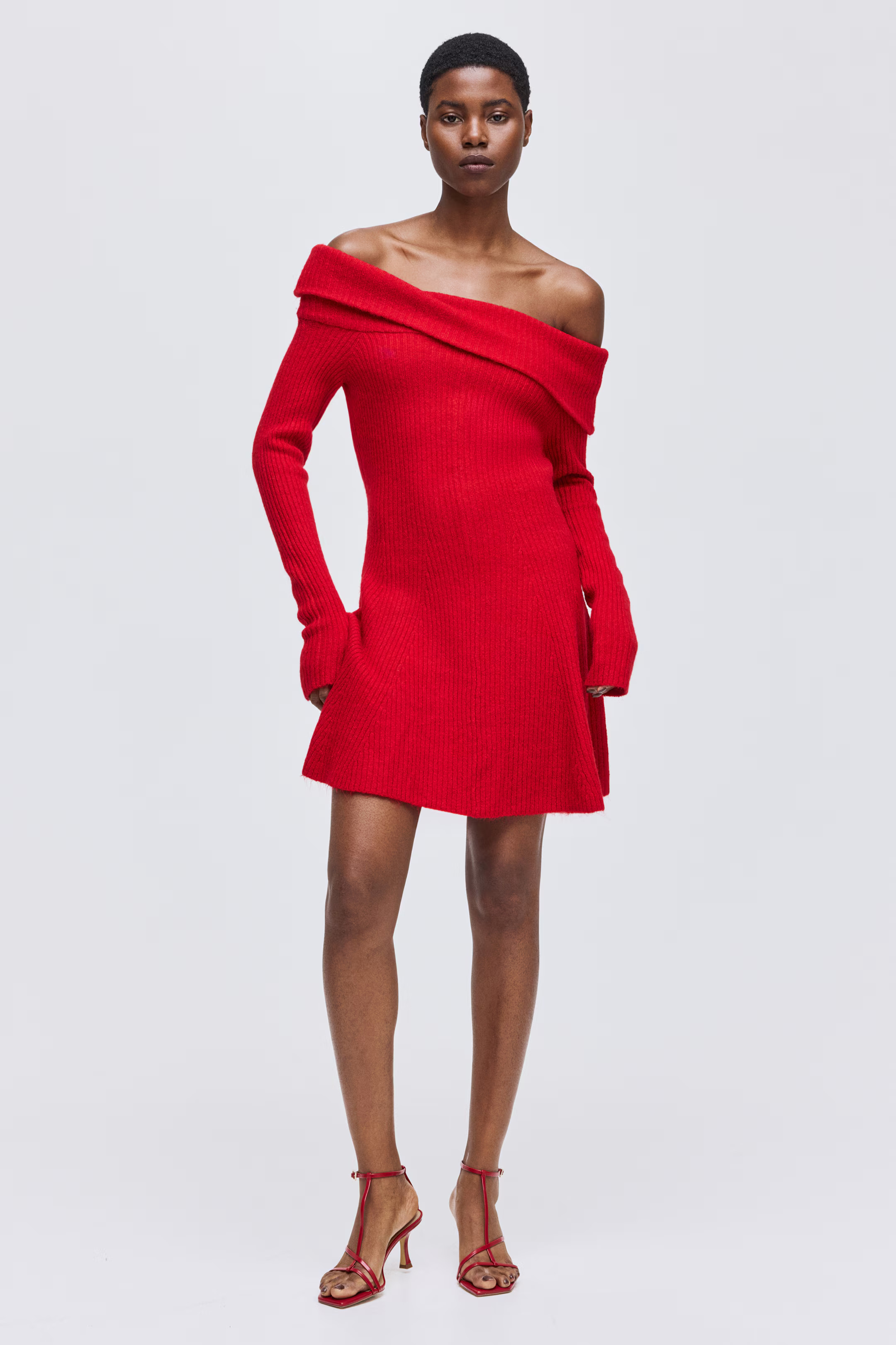 Rib-Knit Off-the-Shoulder Dress | H&M (US + CA)