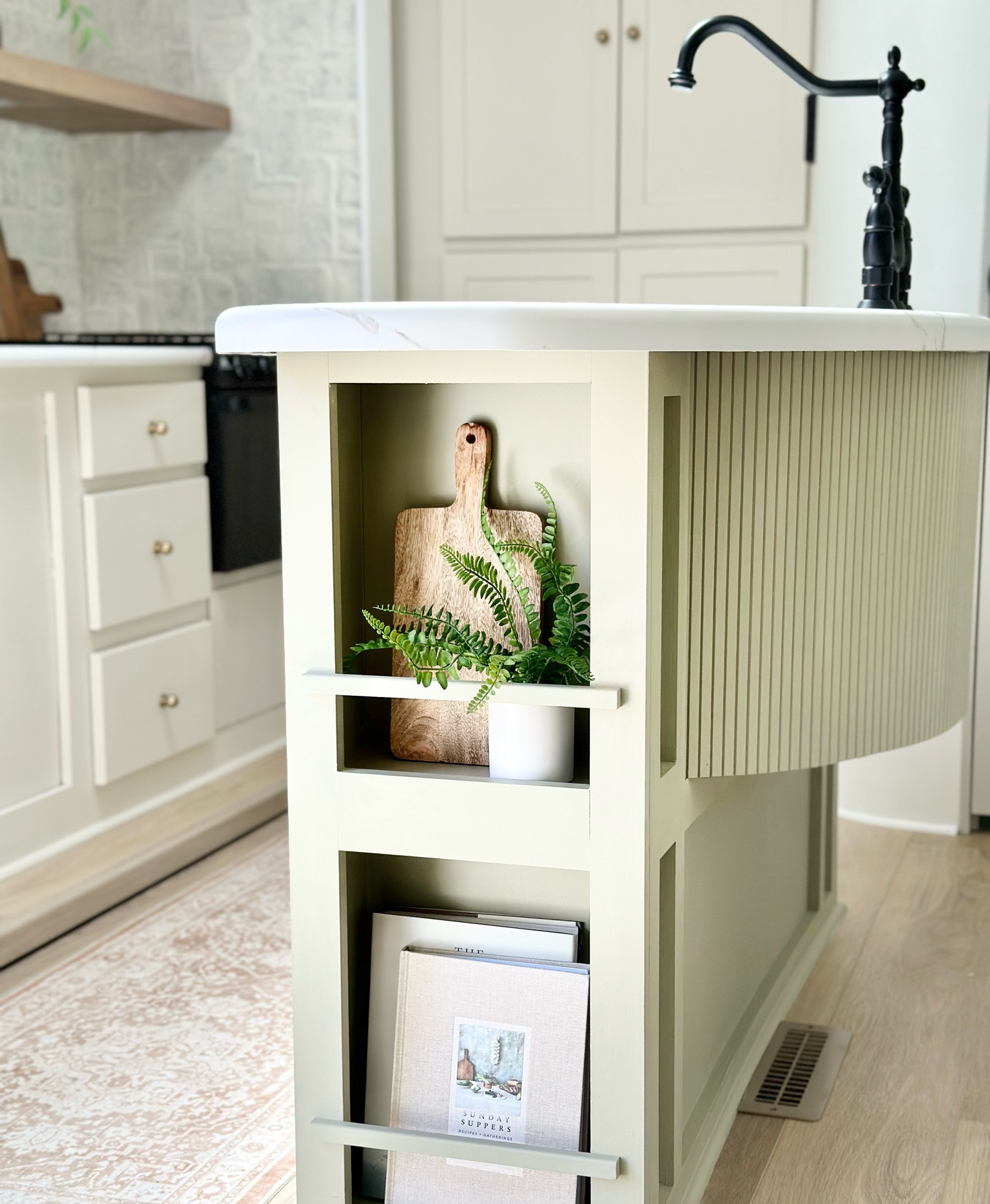 • Kitchen cabinet color is Blanched
• Island color is Seasonal
• Magnolia chalk paint and clear sealing wax
• Pole wrap on front of island

Rv kitchen, trailer renovation, kitchen island, kitchen decor, rv reno, trailer remodel, home decor, kitchen items

#LTKHome #LTKStyleTip #LTKFindsUnder50